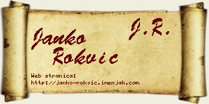 Janko Rokvić vizit kartica